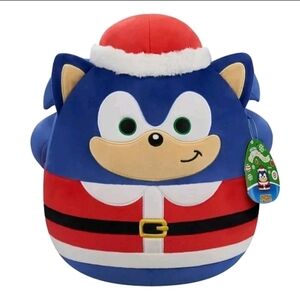 Squishmallows Target Excl. 12" Christmas Santa Hat Suit SEGA Sonic the Hedgehog